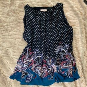 XL White House Black Market black printed tank top